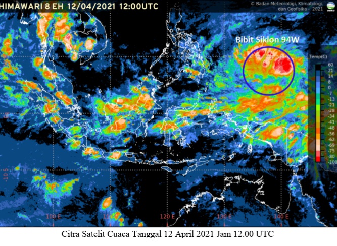 Perkembangan Bibit Siklon Tropis 94W