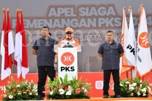 Potret Ketua Majelis Syura PKS saat Buka Apel Siaga Pemenangan Pemilu 2024