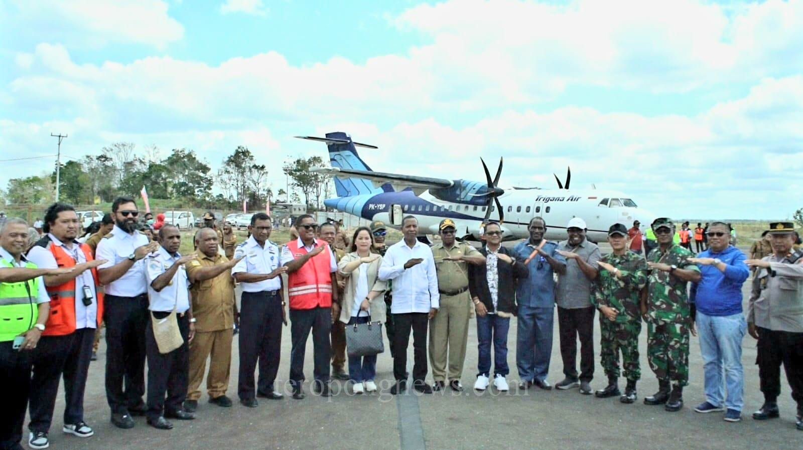 Pj Gubernur PPS Ikut Test Flight Pesawat ATR ke Kepi
