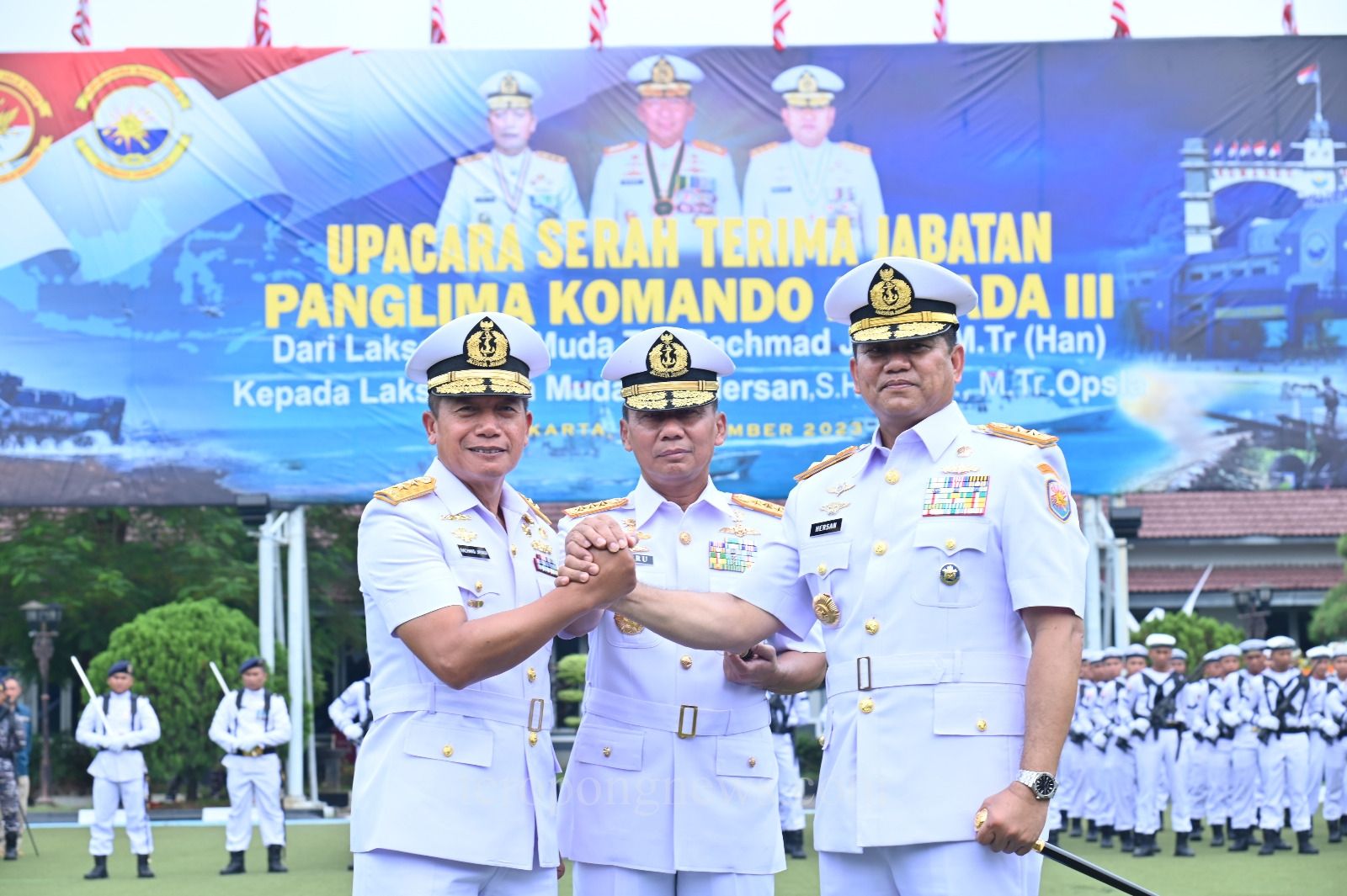 Sertijab, Laksamana Muda TNI Hersan Jabat Pangkoarmada III