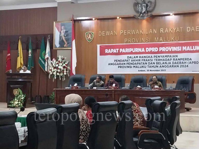 Tok! APBD Provinsi Maluku Tahun Anggaran 2024 Disahkan