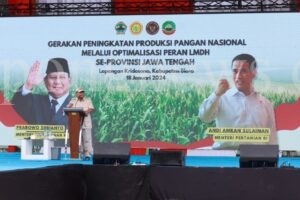 Menhan Prabowo Hadiri Acara Gerakan Peningkatan Produksi Pangan Nasional se-Provinsi Jawa Tengah