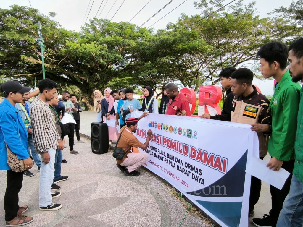 Cipayung Plus, BEM, dan Ormas se-Papua Barat Daya Serukan Pemilu Damai: Tolak Segala Bentuk Provokasi