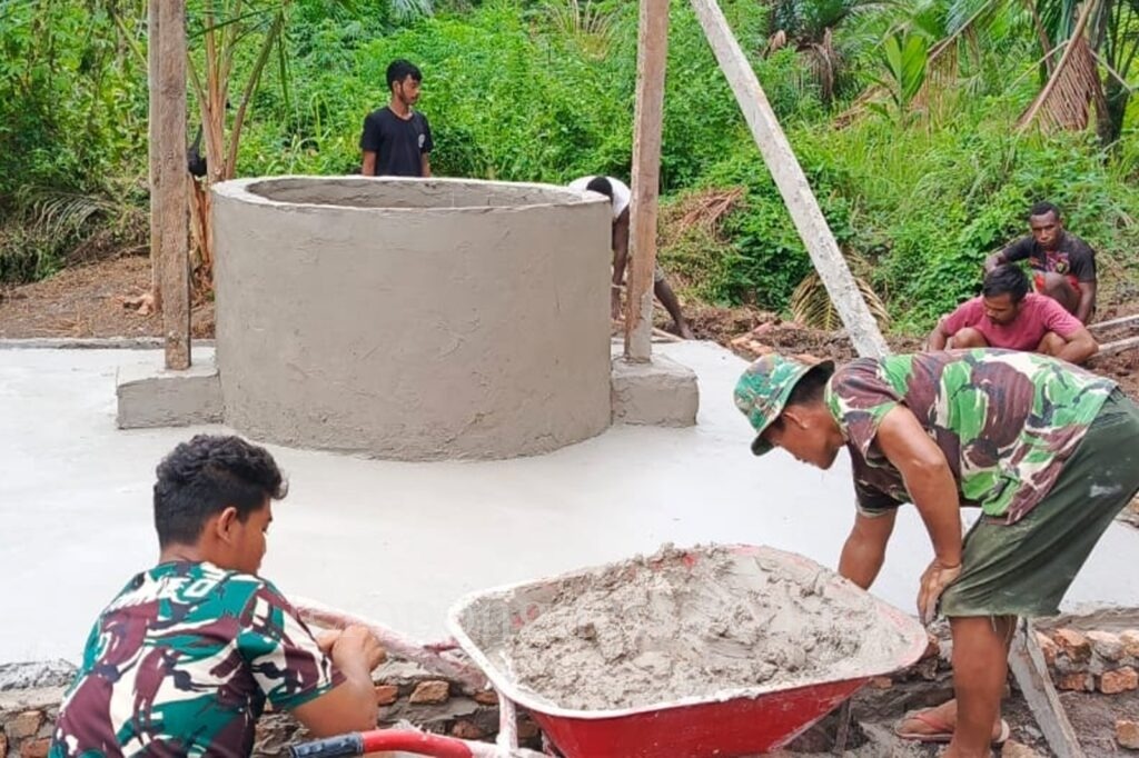 Empat Sumur Air Bersih Kampung Po Epe Dibangun Satgas TMMD ke 119