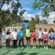 Foto bersama panitia POP SMA/SMK dan peserta Cabor Tenis Lapangan. Foto-Getty/TN