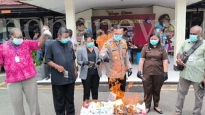 Polresta Sorong Kota Tangkap Sejumlah Pengedar, 1.9 Kg Ganja Dimusnahkan
